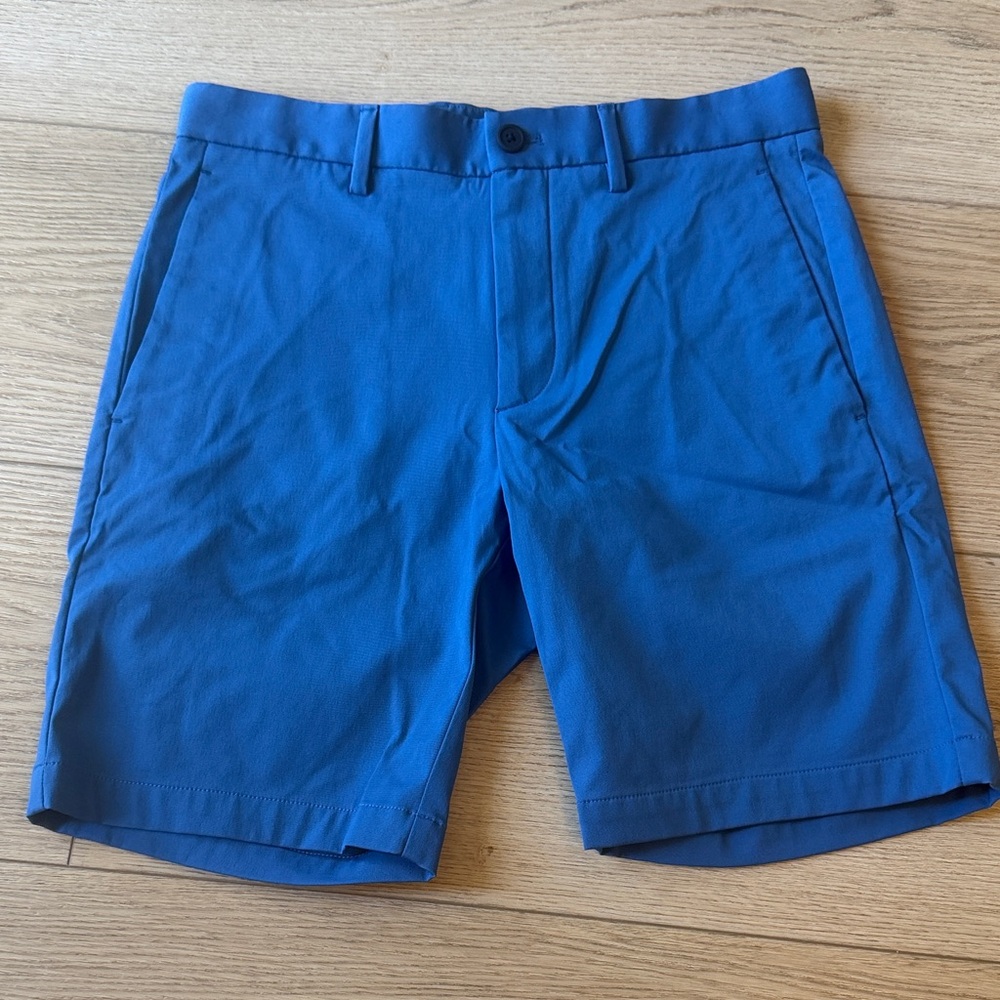 Theory Men's Royal Blue Flat Front Shorts